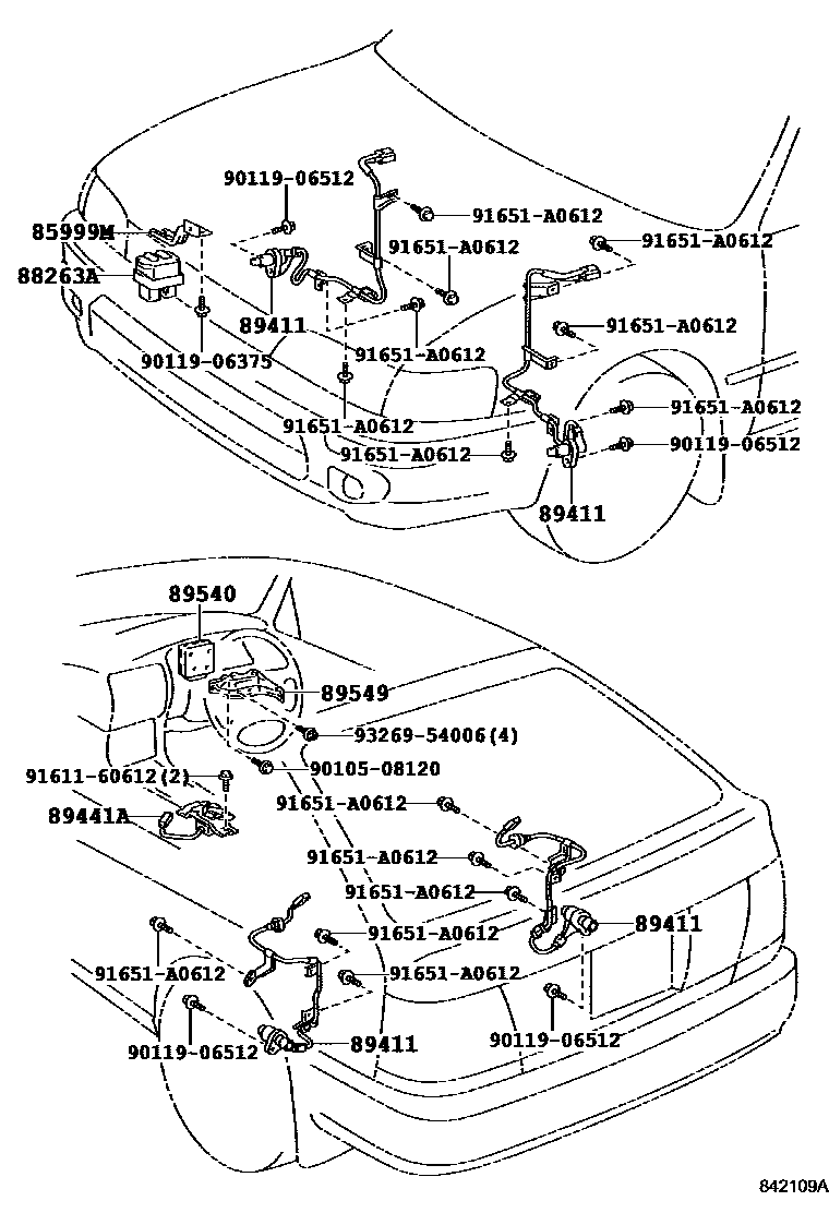 Toyota COROLLA ABS 和 VSC EPC diagram — 842109A