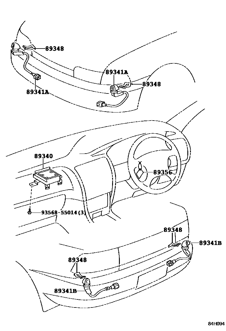Toyota COROLLA 测距雷达和倒车雷达 EPC diagram — 84H094