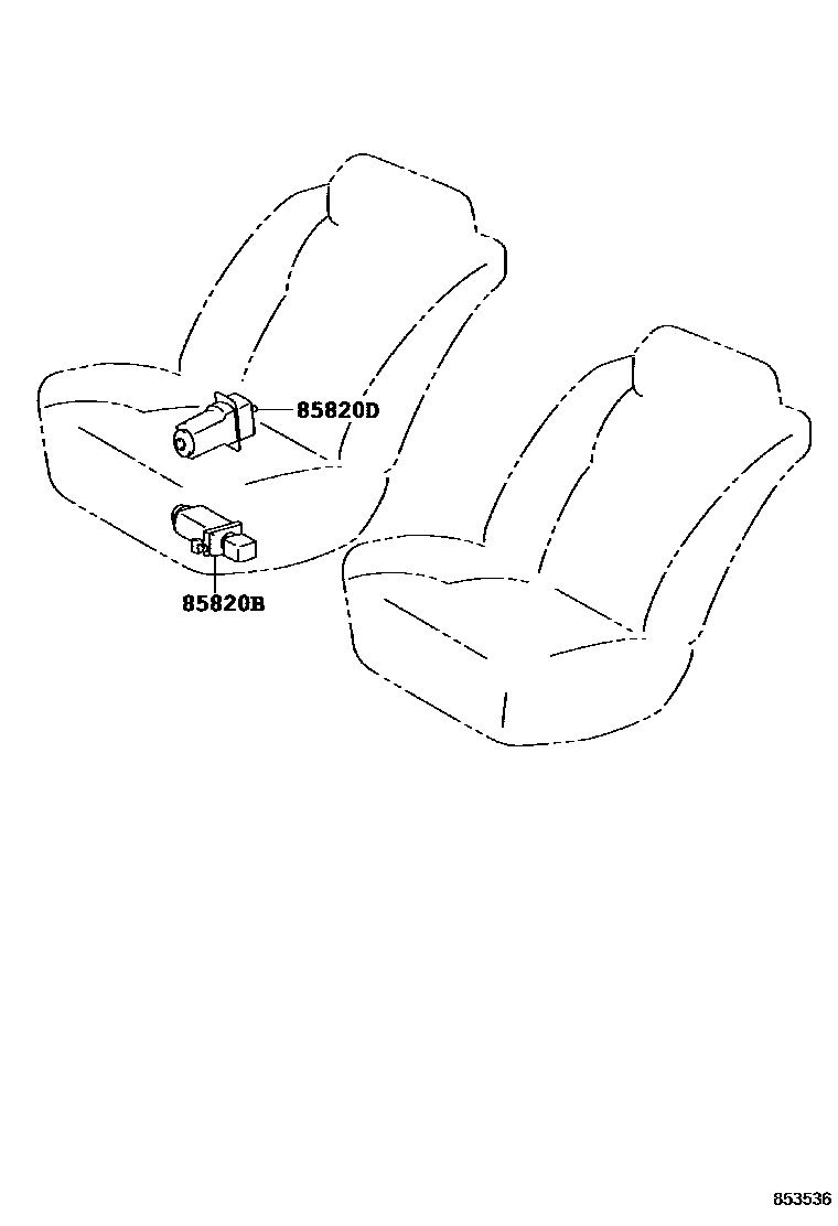 Toyota COROLLA 座椅电机和座椅加热器 EPC diagram — 853536