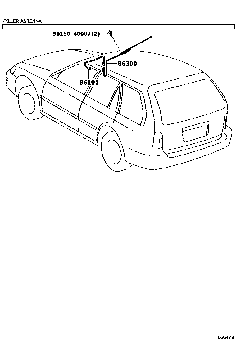 Toyota COROLLA antenna EPC diagram — 866479