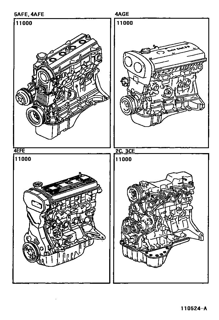Toyota COROLLA Partial Engine Assembly EPC diagram — 110524A