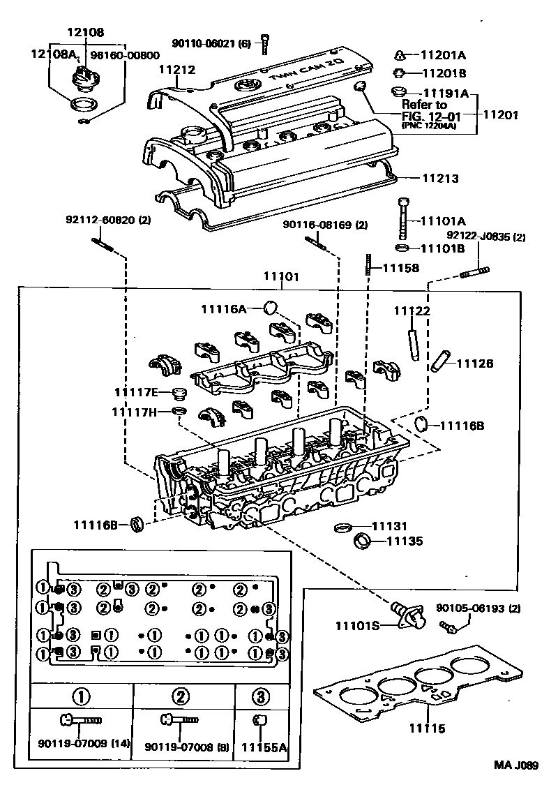 Toyota COROLLA Cylinder Head EPC diagram — MAJ089