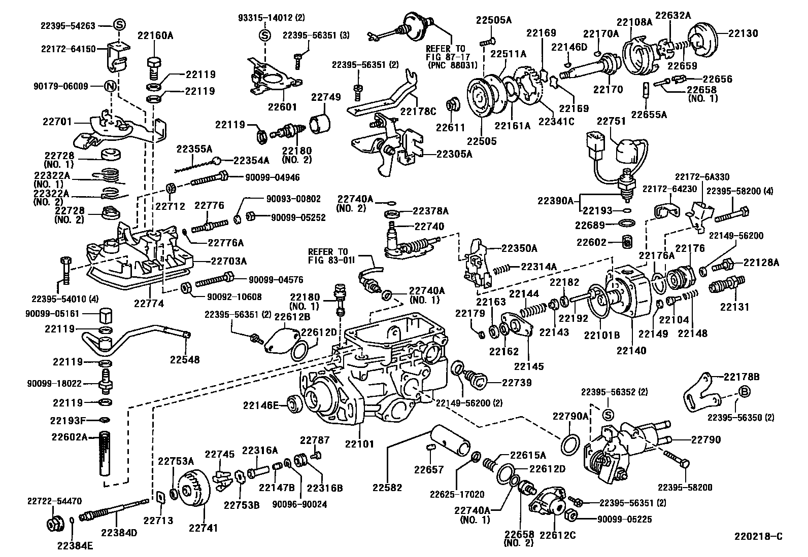 Toyota COROLLA 喷油泵体 EPC diagram — 220218C