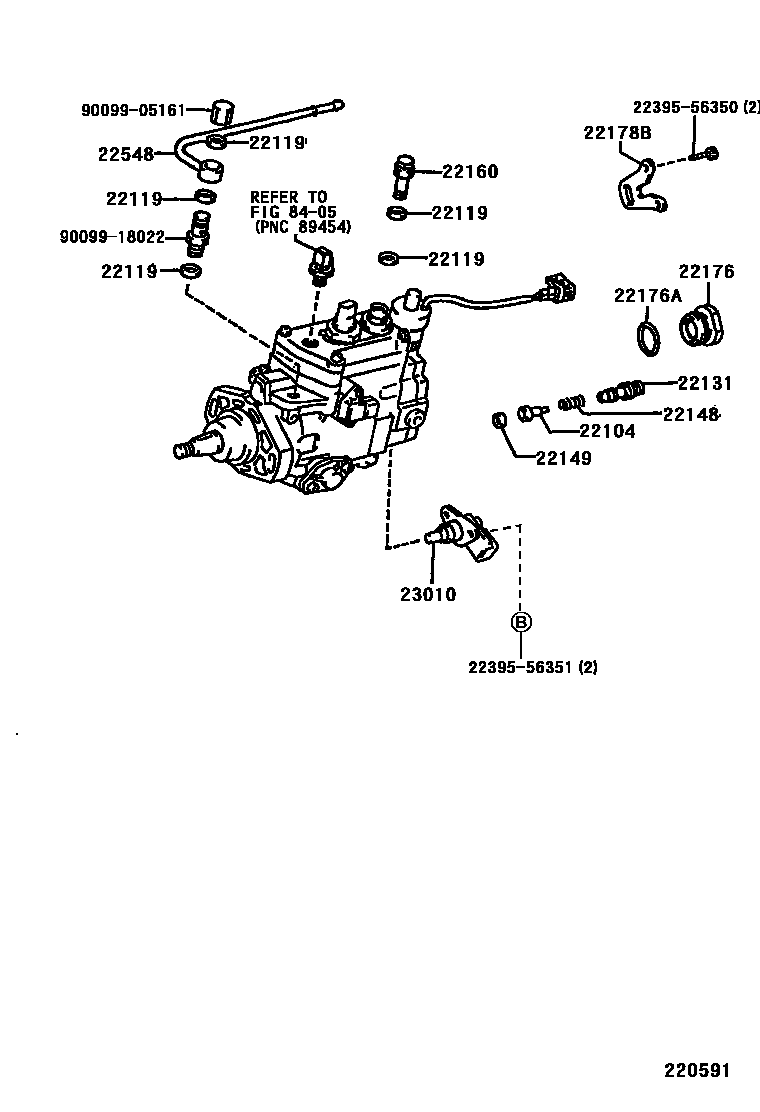 Toyota COROLLA 喷油泵体 EPC diagram — 220591