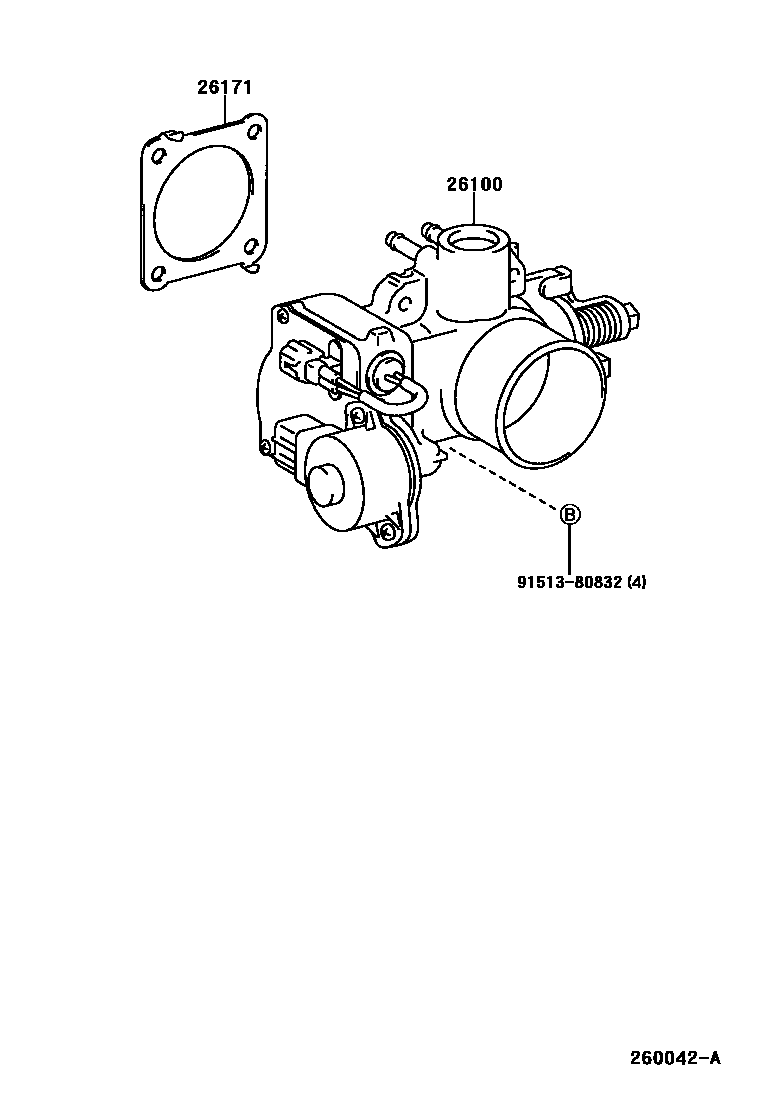 Toyota COROLLA 文氏管 EPC diagram — 260042A