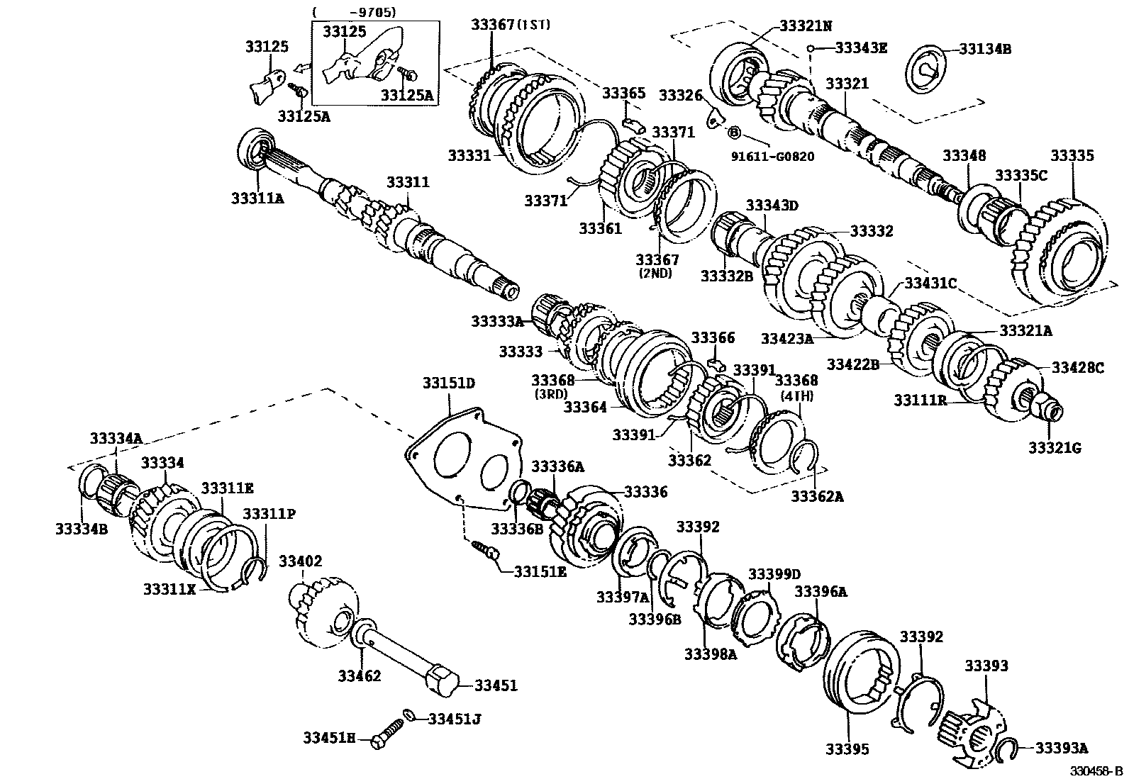 Toyota COROLLA 变速器齿轮(MTM) EPC diagram — 330458B