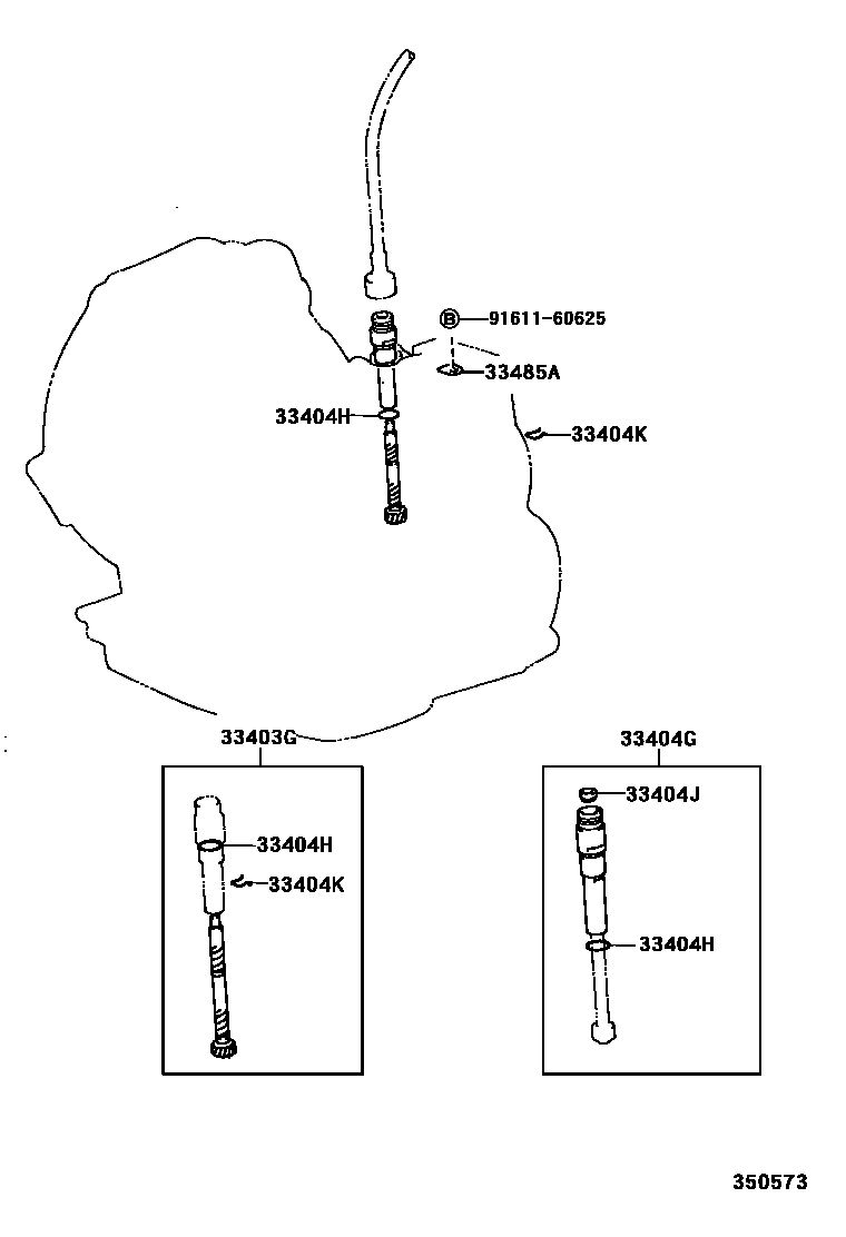 Toyota COROLLA 速度表从动齿轮(ATM) EPC diagram — 350573