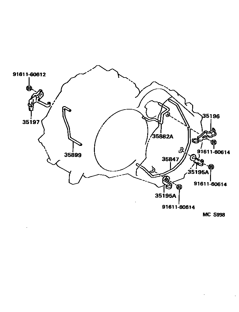 Toyota COROLLA 阀体和滤油网(ATM) EPC diagram — MCS998