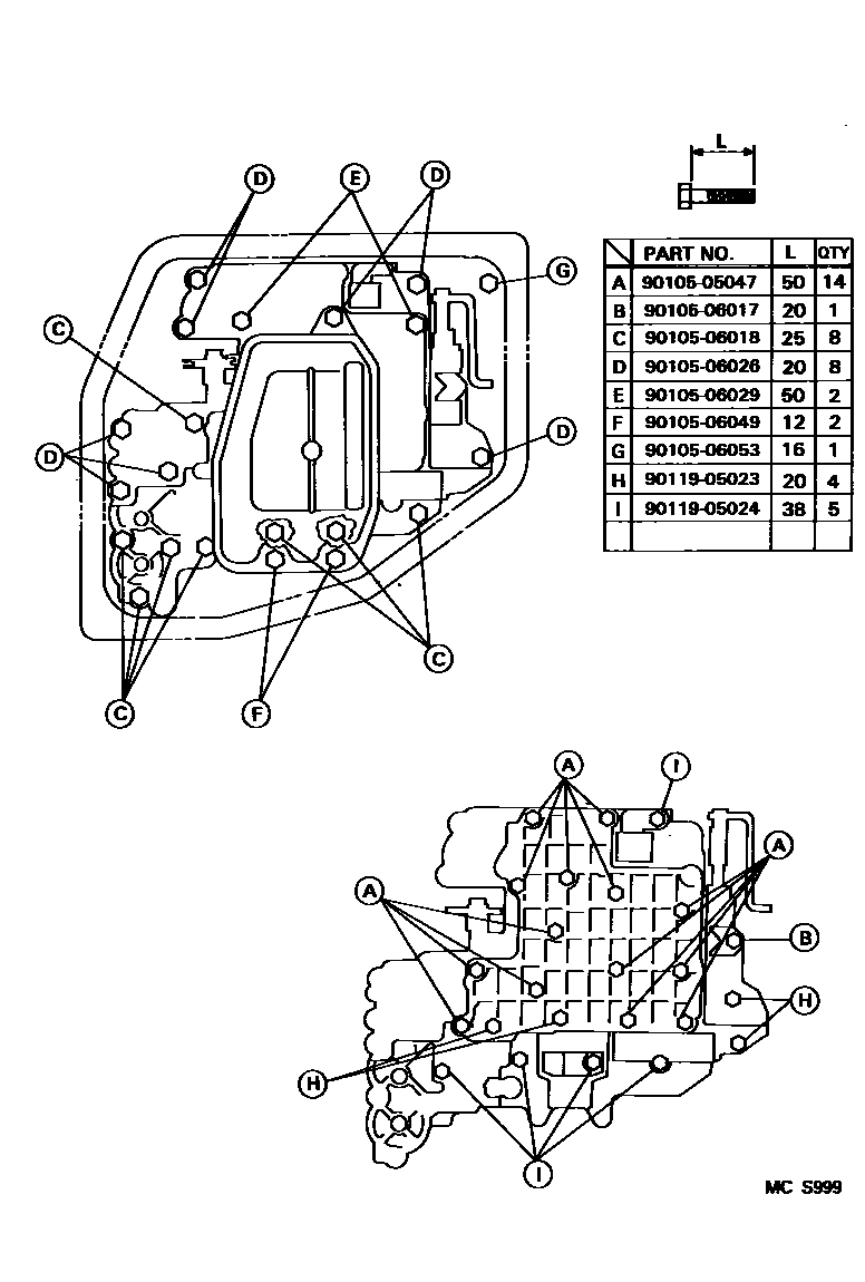 Toyota COROLLA 阀体和滤油网(ATM) EPC diagram — MCS999