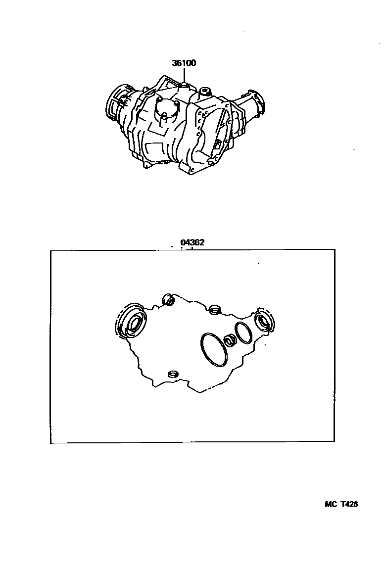 Toyota COROLLA Transfer Assembly & Gasket Kit EPC diagram — MCT426