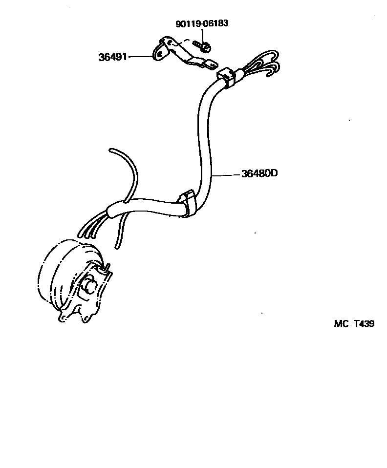 Toyota COROLLA 分动器真空管 EPC diagram — MCT439