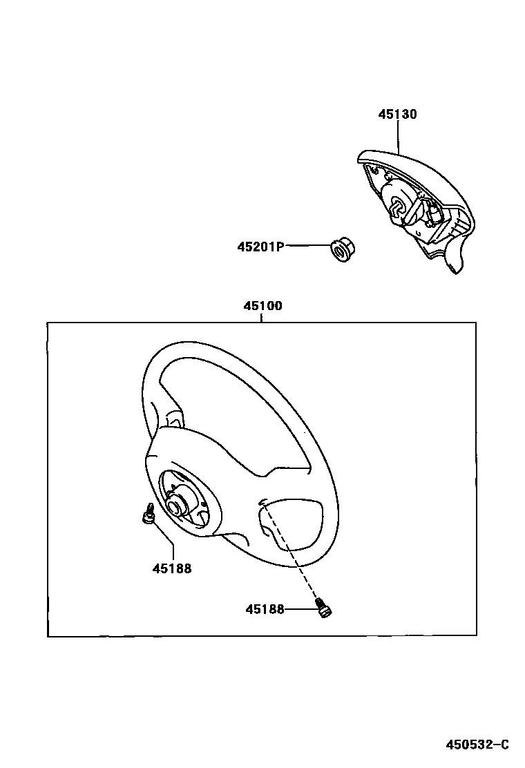 Toyota COROLLA Steering Wheel EPC diagram — 450532C