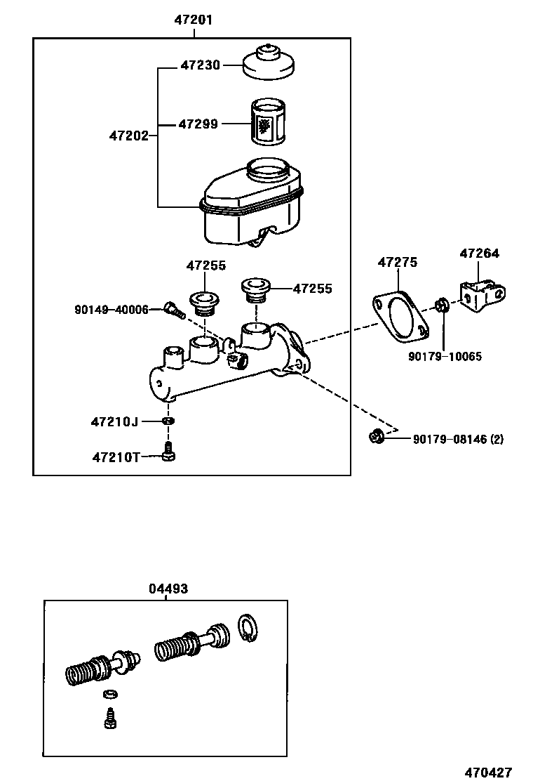Toyota COROLLA 制动总泵 EPC diagram — 470427