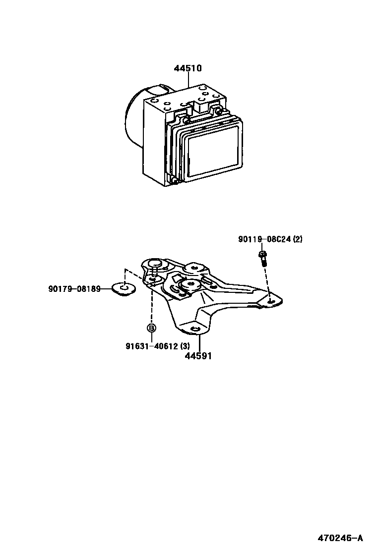 Toyota COROLLA 制动配管和卡箍 EPC diagram — 470246A