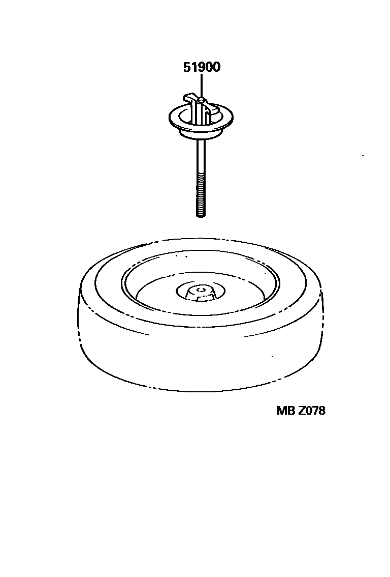 Toyota COROLLA Spare tire rack EPC diagram — MBZ078
