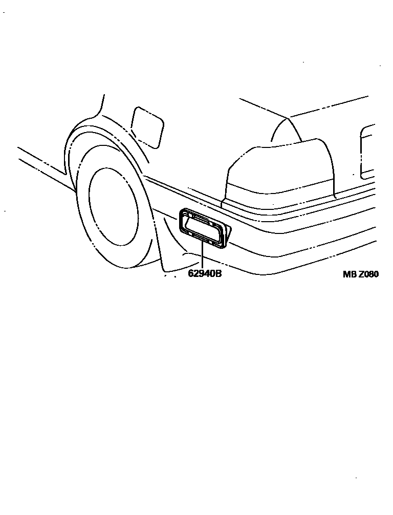 Toyota COROLLA 车侧通风装置 EPC diagram — MBZ080