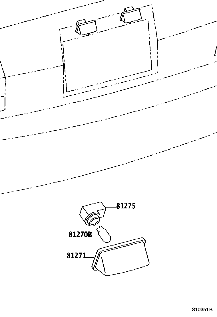 Toyota COROLLA 后牌照灯 EPC diagram — 810351B