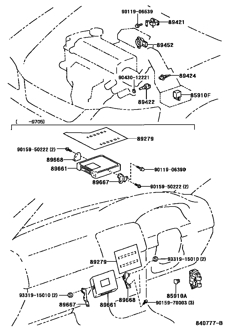 Toyota COROLLA 电子燃油喷射系统 EPC diagram — 840777B
