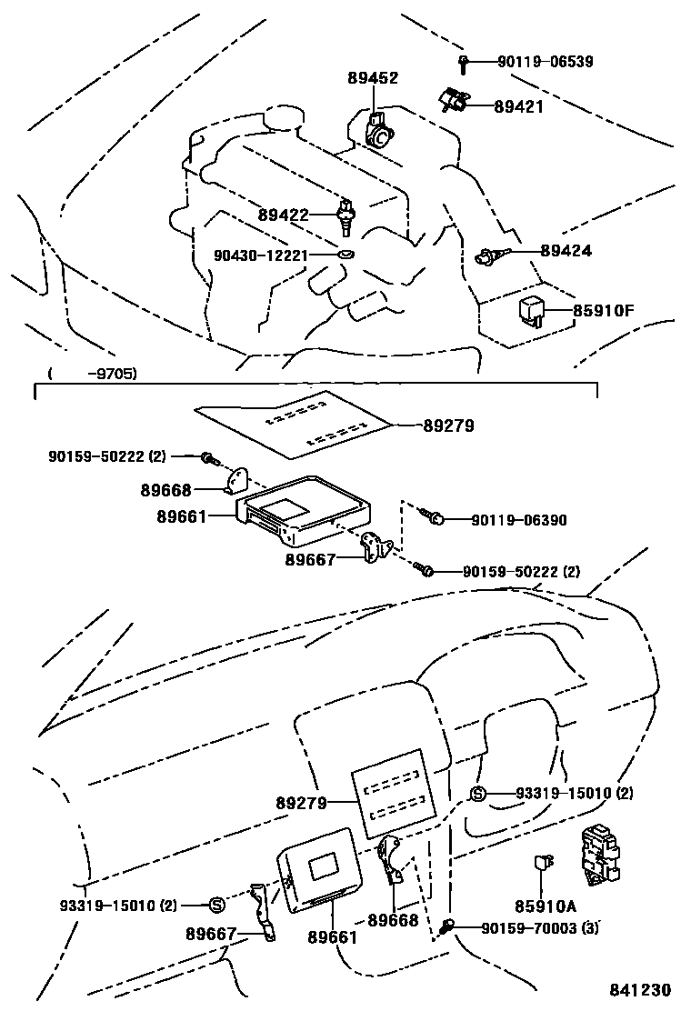 Toyota COROLLA 电子燃油喷射系统 EPC diagram — 841230