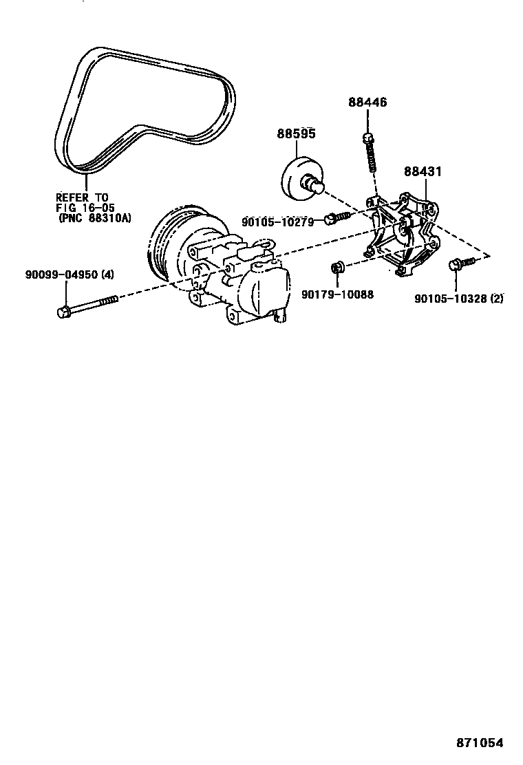 Toyota COROLLA Heating & Air Conditioning - Compressor EPC diagram — 871054