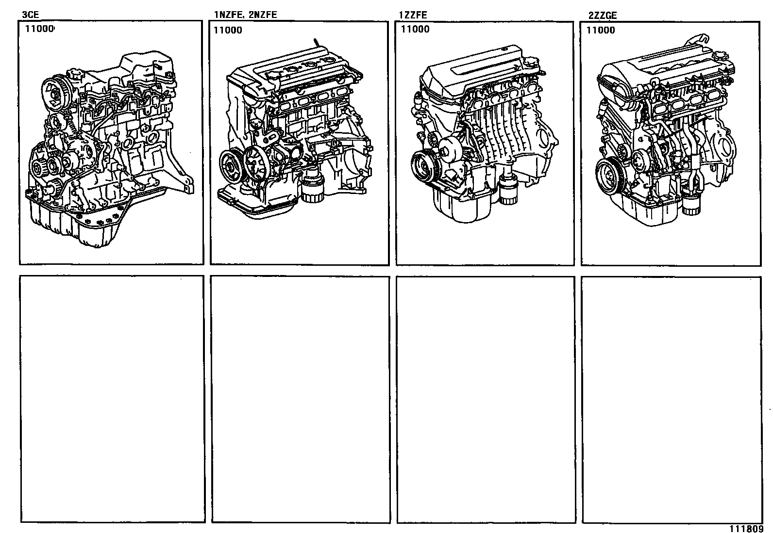 Toyota COROLLA Partial Engine Assembly EPC diagram — 111809