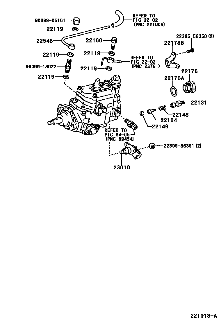 Toyota COROLLA 喷油泵体 EPC diagram — 221018A