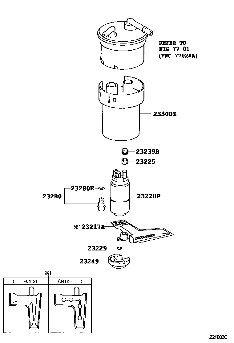 Toyota COROLLA 燃油喷射系统 EPC diagram — 221002D
