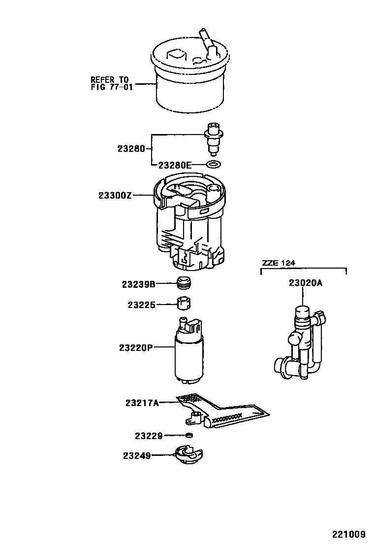 Toyota COROLLA 燃油喷射系统 EPC diagram — 221009