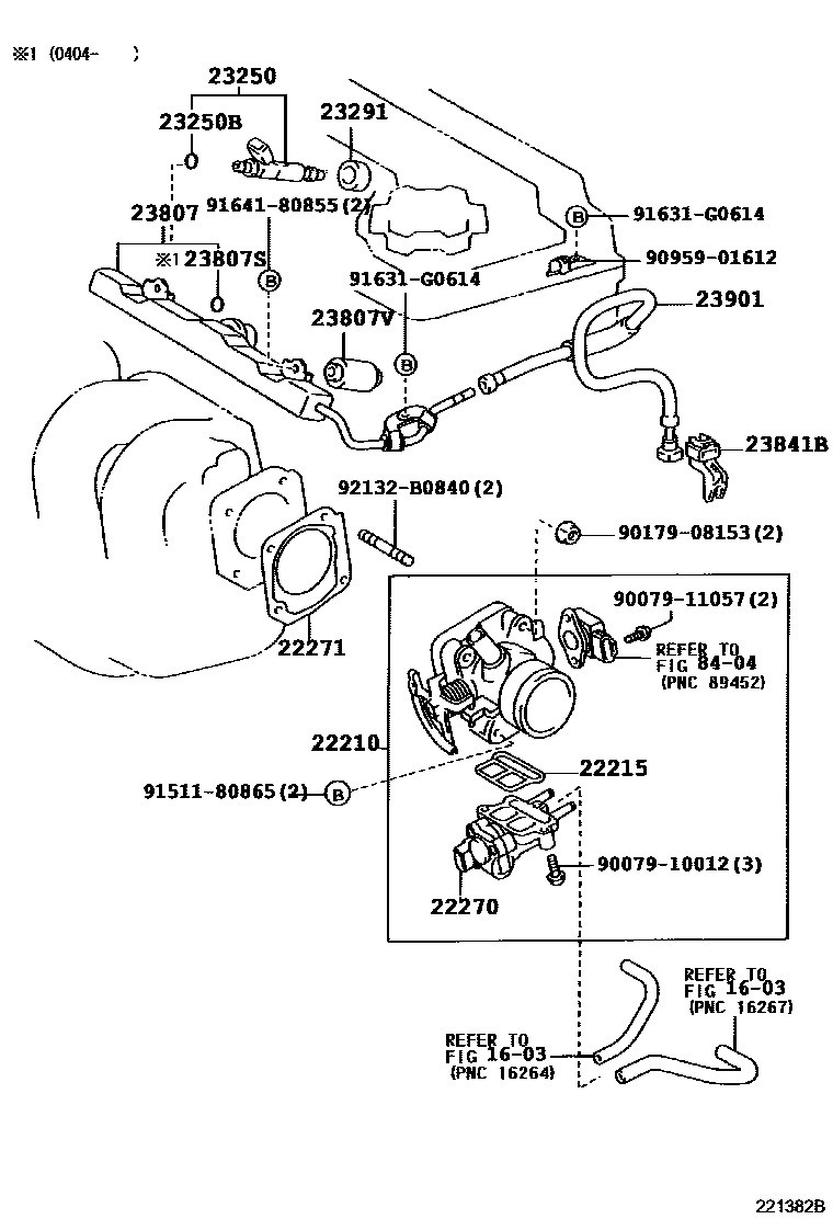 Toyota COROLLA 燃油喷射系统 EPC diagram — 221382B