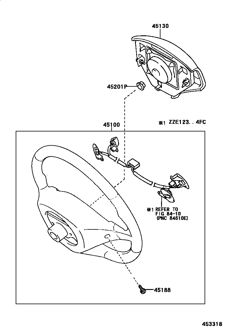 Toyota COROLLA Steering Wheel EPC diagram — 453318