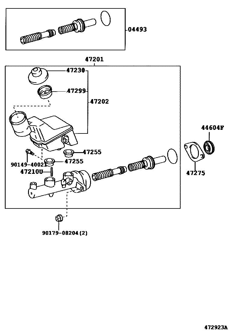 Toyota COROLLA 制动总泵 EPC diagram — 472923A
