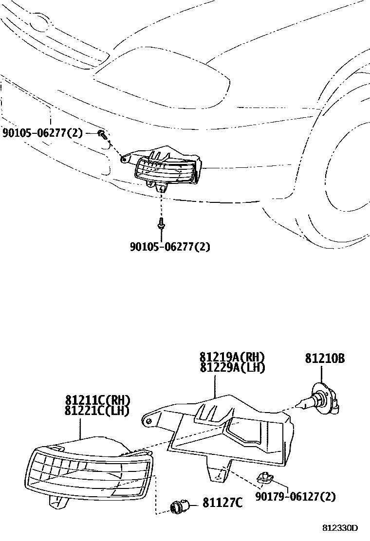Toyota COROLLA Fog Lamp EPC diagram — 812330D
