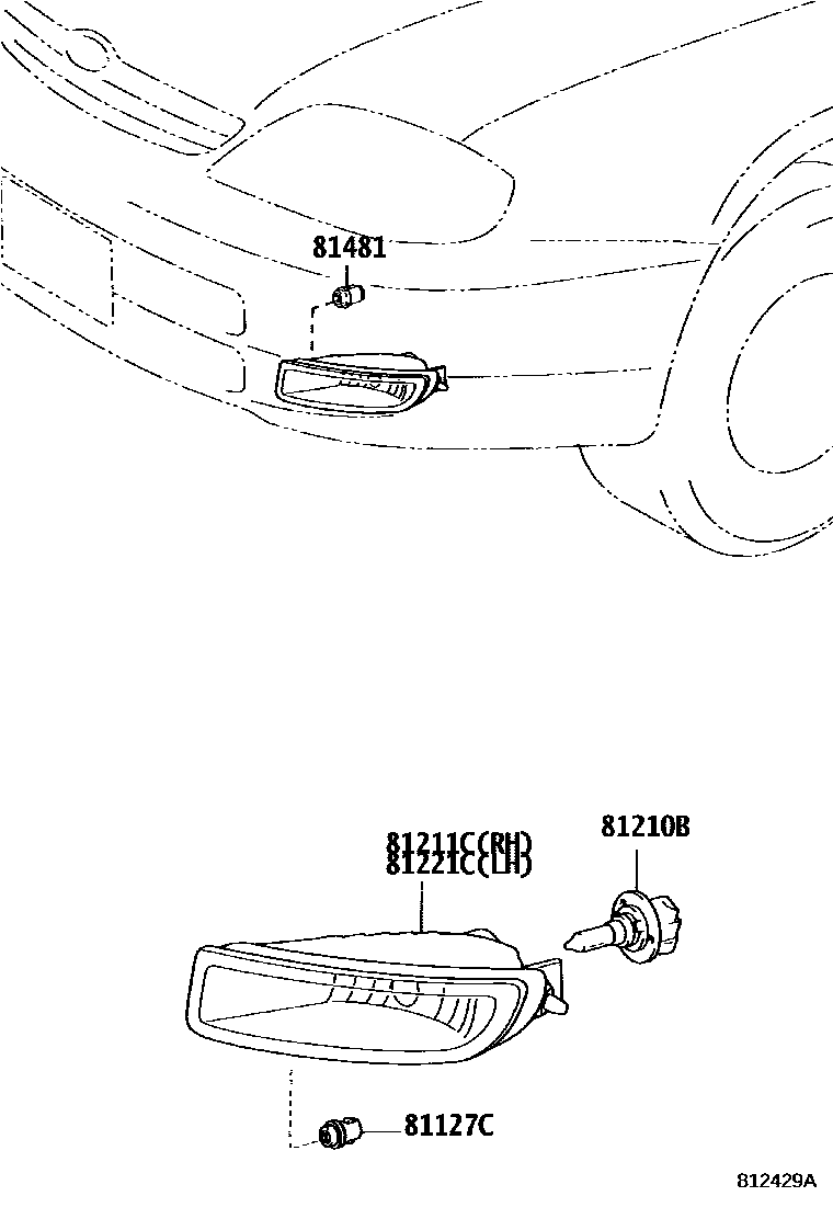 Toyota COROLLA Fog Lamp EPC diagram — 812429A