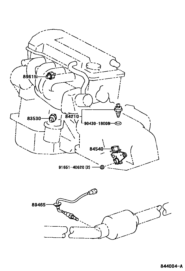 Toyota COROLLA 开关和继电器和ECU EPC diagram — 844004A