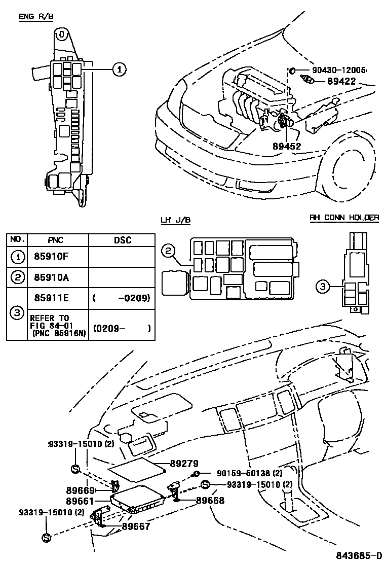 Toyota COROLLA 电子燃油喷射系统 EPC diagram — 843685D