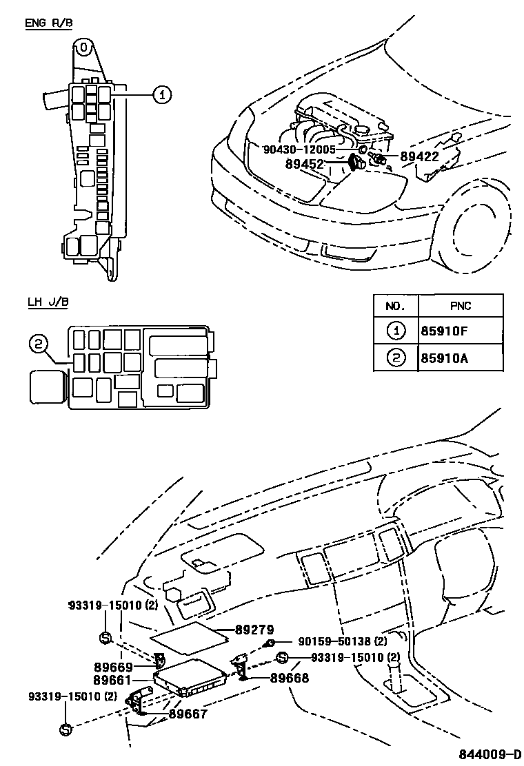 Toyota COROLLA 电子燃油喷射系统 EPC diagram — 844009D