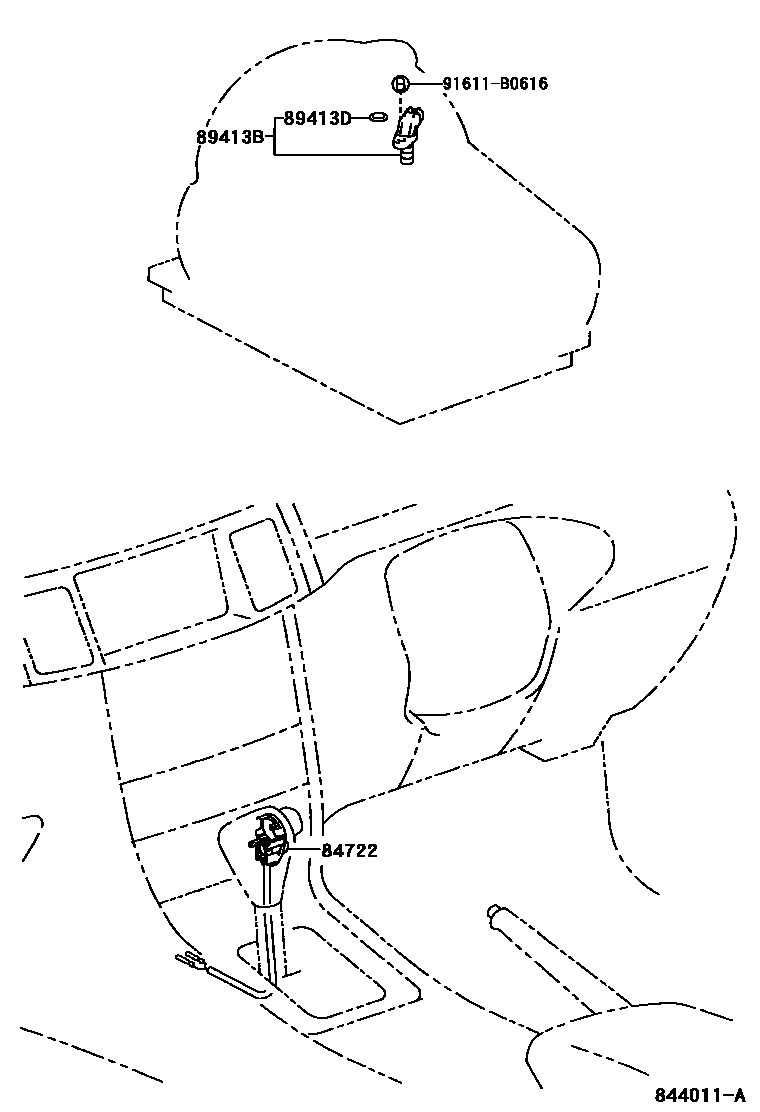 Toyota COROLLA 超速档和电子控制变速器 EPC diagram — 844011A