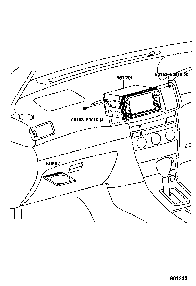 Toyota COROLLA 导航和前监视器显示屏 EPC diagram — 861233