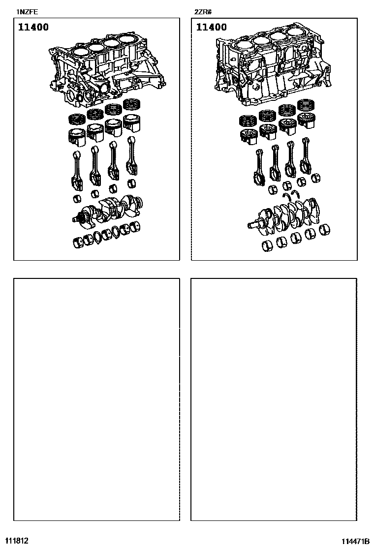Toyota COROLLA Short Block Assembly EPC diagram — 114471B