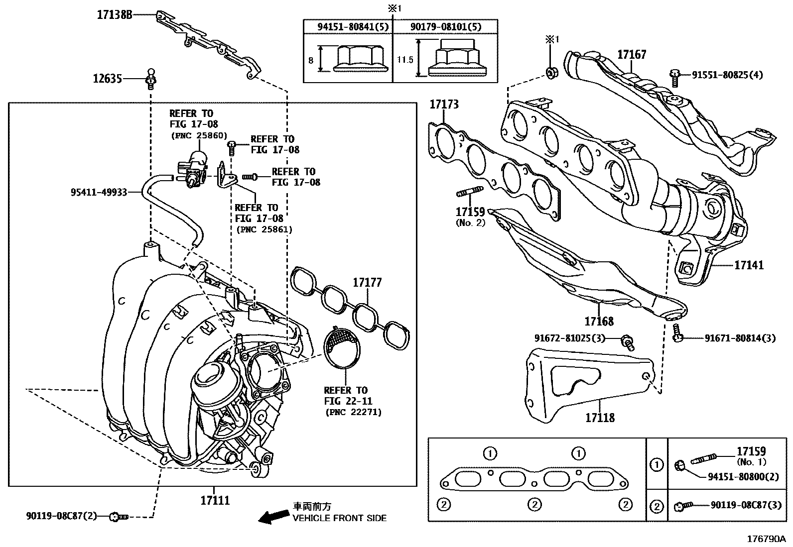Toyota COROLLA Manifold EPC diagram — 176790A