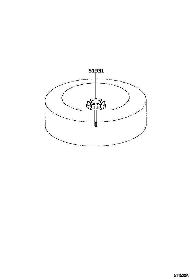 Toyota COROLLA Spare tire rack EPC diagram — 511520A