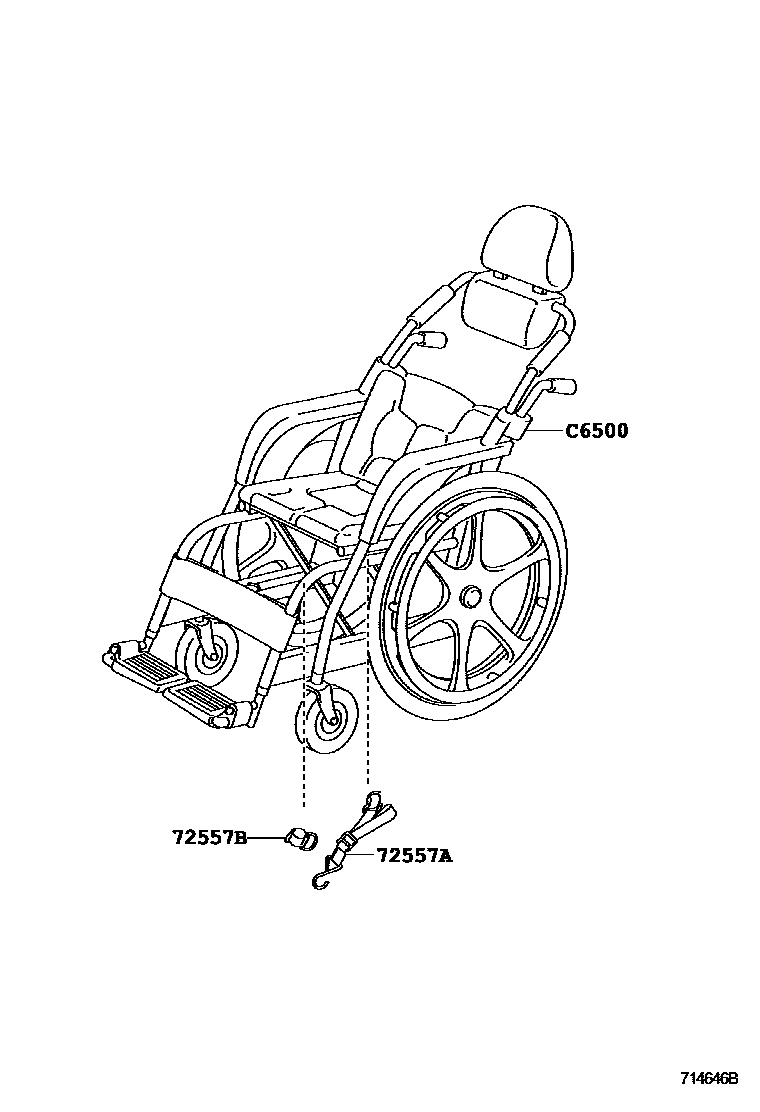 Toyota COROLLA 倾斜装置和电动举升机 EPC diagram — 714646B