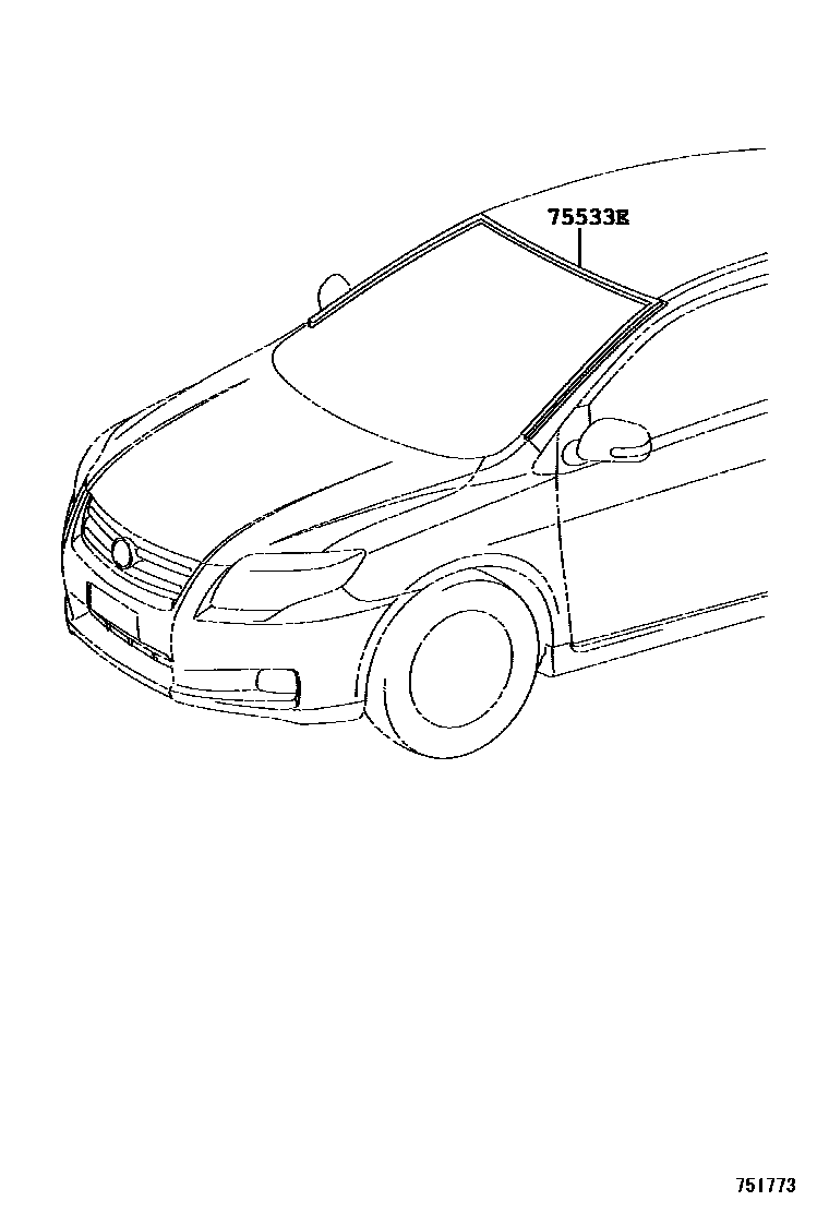 Toyota COROLLA 前防护条 EPC diagram — 751773