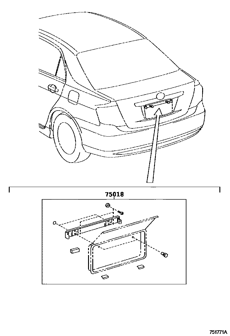 Toyota COROLLA 后防护条 EPC diagram — 751771A