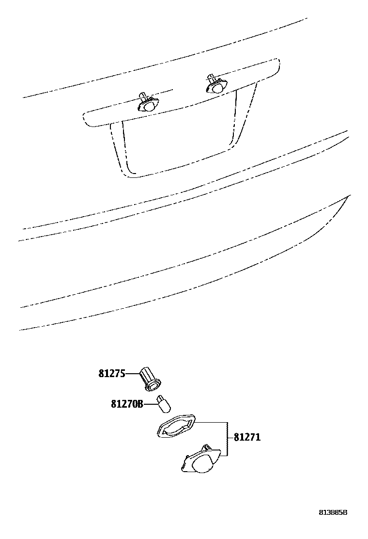Toyota COROLLA 后牌照灯 EPC diagram — 813885B