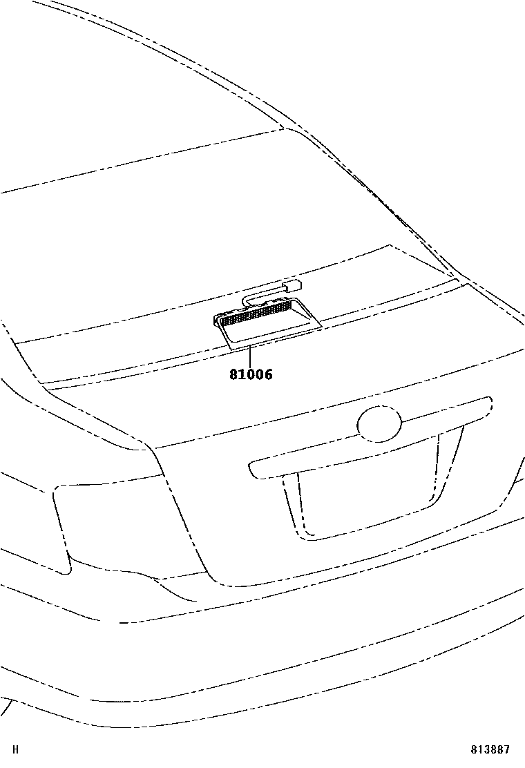 Toyota COROLLA 高位刹车灯 EPC diagram — 813887