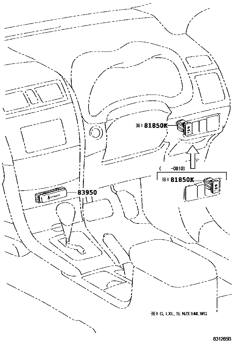 Toyota COROLLA indicator light EPC diagram — 831265B