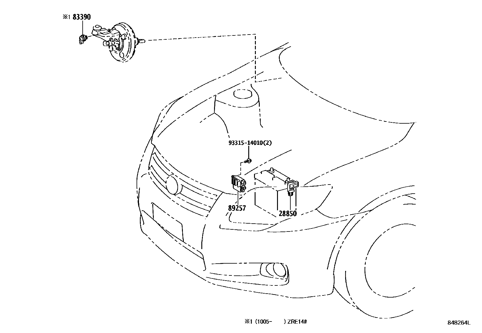 Toyota COROLLA 开关和继电器和ECU EPC diagram — 848264L