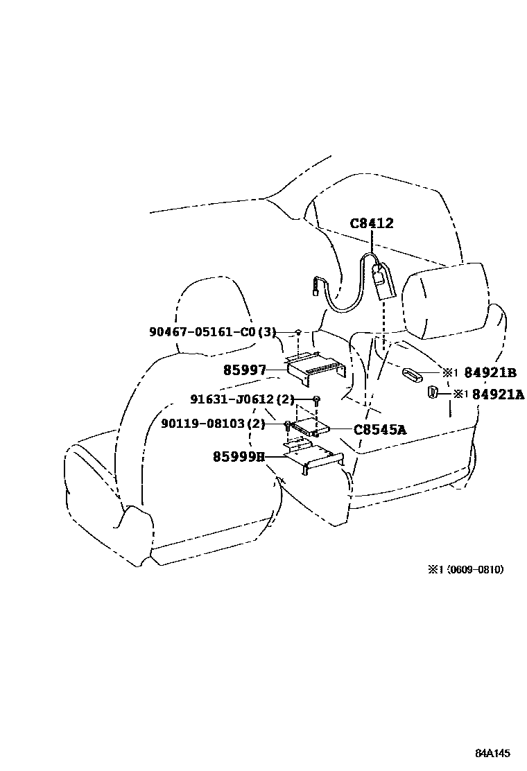 Toyota COROLLA 开关和继电器和ECU EPC diagram — 84A145