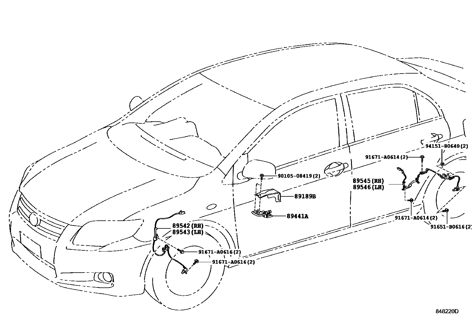 Toyota COROLLA ABS 和 VSC EPC diagram — 848220D